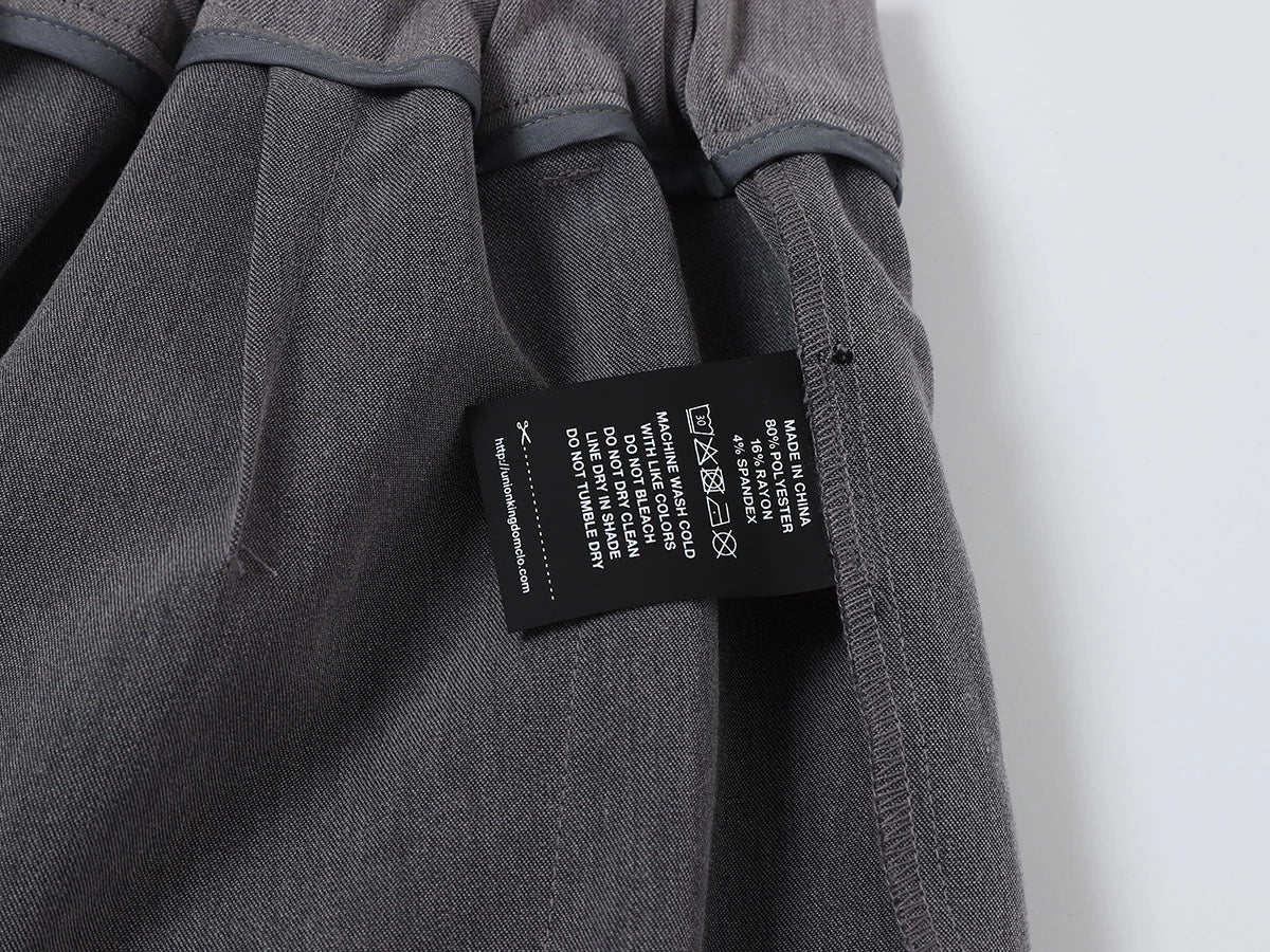 BAGGY FIT 'GRAY' PLEATED PANTS