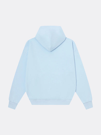 360 GSM 100% COTTON BOXY CROPPED 'PURE BLUE' ZIP-UP HOODIE