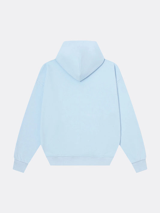 360 GSM 100% COTTON BOXY CROPPED 'PURE BLUE' ZIP-UP HOODIE