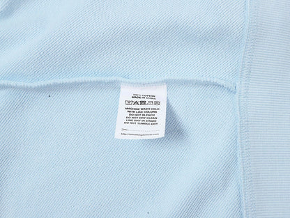360 GSM 100% COTTON BOXY CROPPED 'PURE BLUE' ZIP-UP HOODIE