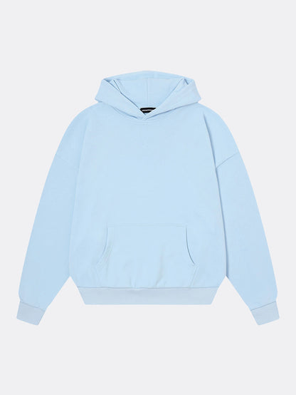 360 GSM 100% COTTON BOXY CROPPED FIT 'PURE BLUE' HOODIE