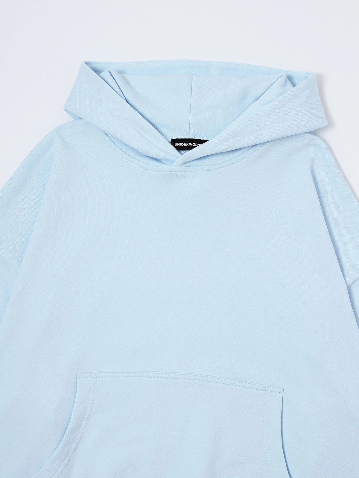 360 GSM 100% COTTON BOXY CROPPED FIT 'PURE BLUE' HOODIE