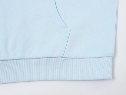 360 GSM 100% COTTON BOXY CROPPED FIT 'PURE BLUE' HOODIE