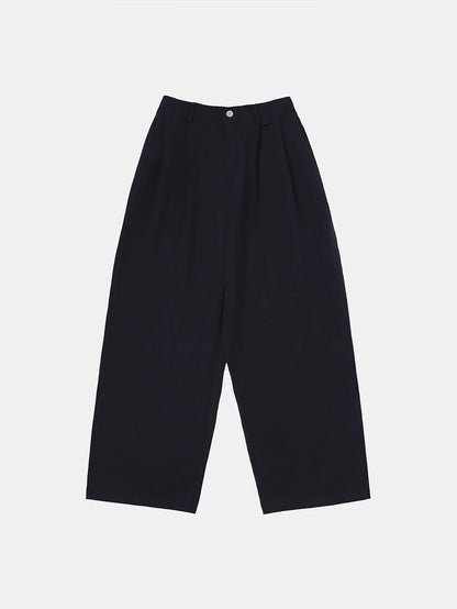 BAGGY FIT 'NAVY BLUE' PLEATED PANTS