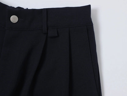 BAGGY FIT 'NAVY BLUE' PLEATED PANTS
