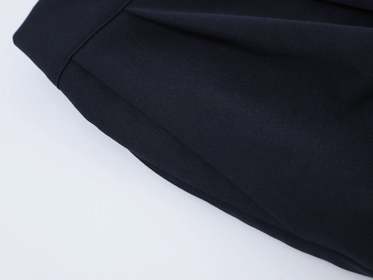 BAGGY FIT 'NAVY BLUE' PLEATED PANTS