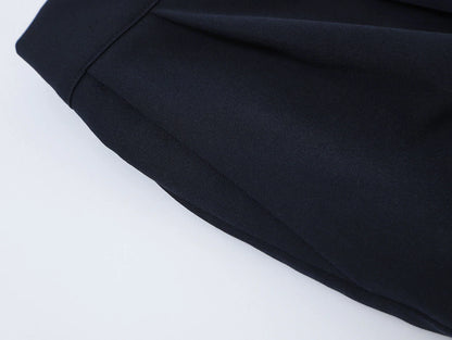 BAGGY FIT 'NAVY BLUE' PLEATED PANTS