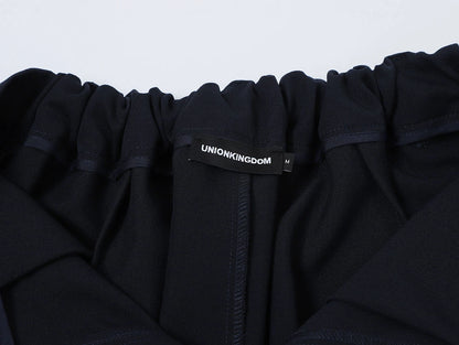 BAGGY FIT 'NAVY BLUE' PLEATED PANTS