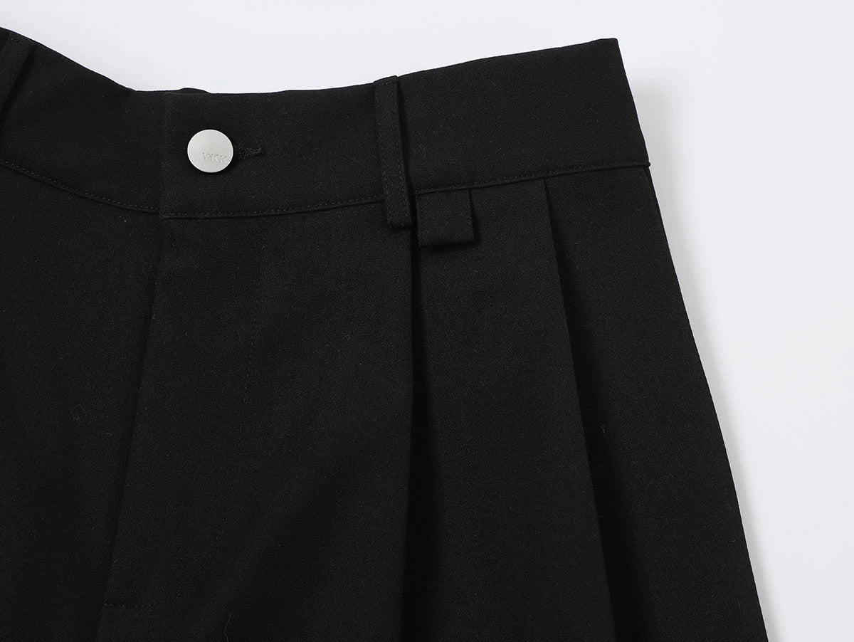 BAGGY FIT 'BLACK' PLEATED PANTS