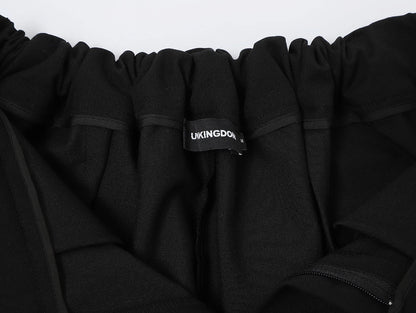 BAGGY FIT 'BLACK' PLEATED PANTS