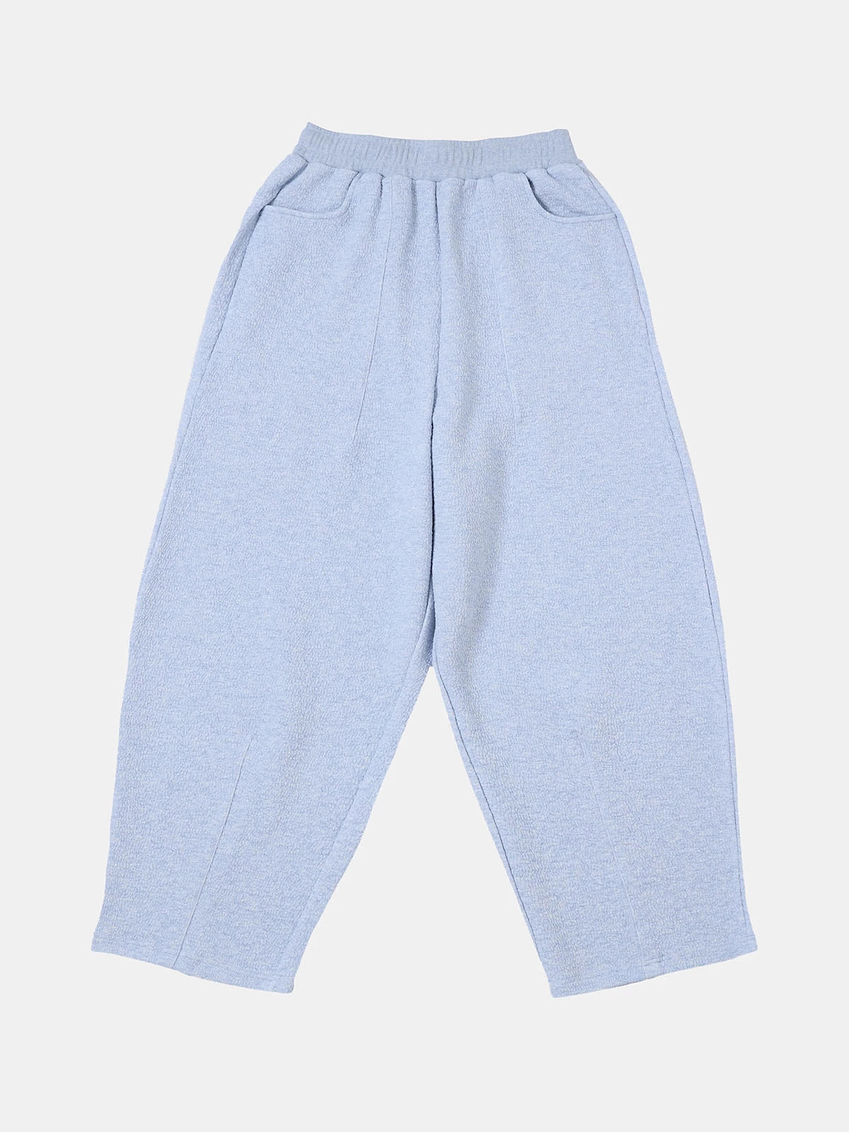 380 GSM COZY BAGGY BUBBLE 'LIGHT BLUE' STRAIGHT PANTS
