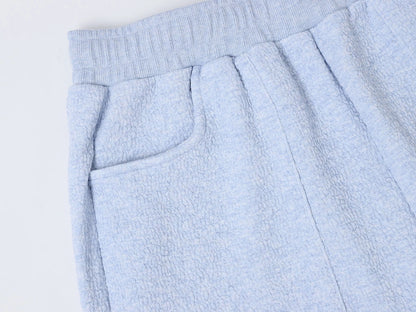 380 GSM COZY BAGGY BUBBLE 'LIGHT BLUE' STRAIGHT PANTS