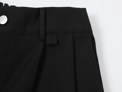 LOOSE FIT PLEATED 'BLACK' SHORTS