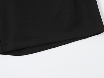 LOOSE FIT PLEATED 'BLACK' SHORTS