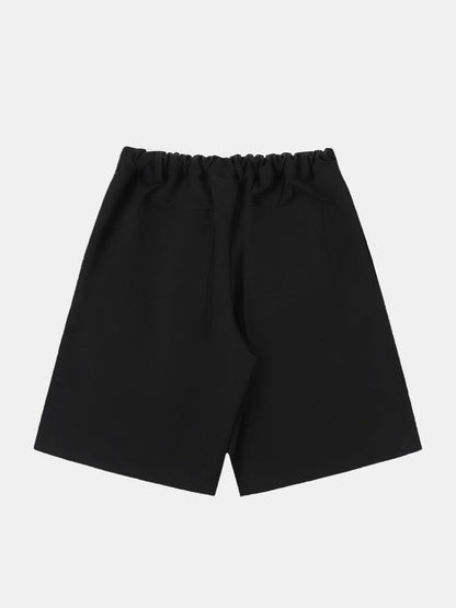 LOOSE FIT PLEATED 'BLACK' SHORTS