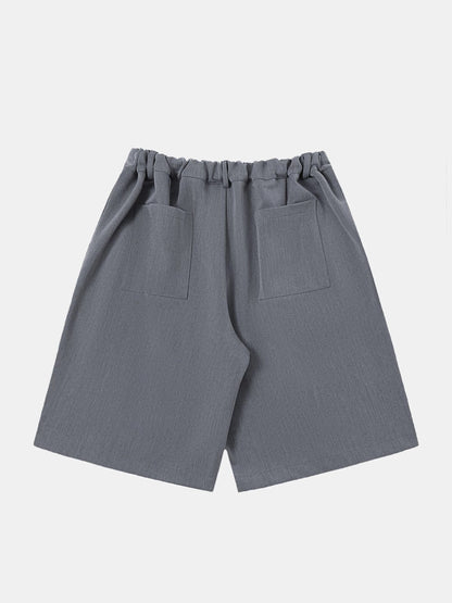 LOOSE FIT PLEATED 'GRAY' SHORTS