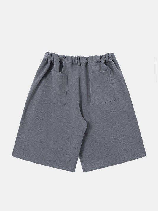 LOOSE FIT PLEATED 'GRAY' SHORTS