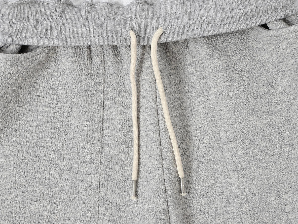 380 GSM COZY BAGGY BUBBLE 'FLOWER GRAY' STRAIGHT PANTS