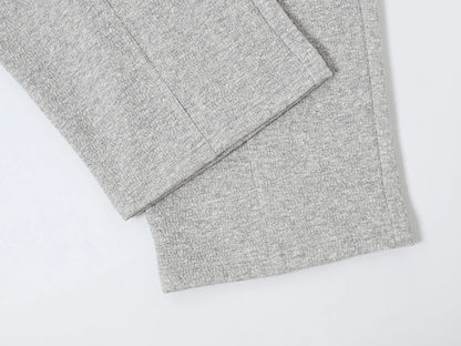 380 GSM COZY BAGGY BUBBLE 'FLOWER GRAY' STRAIGHT PANTS