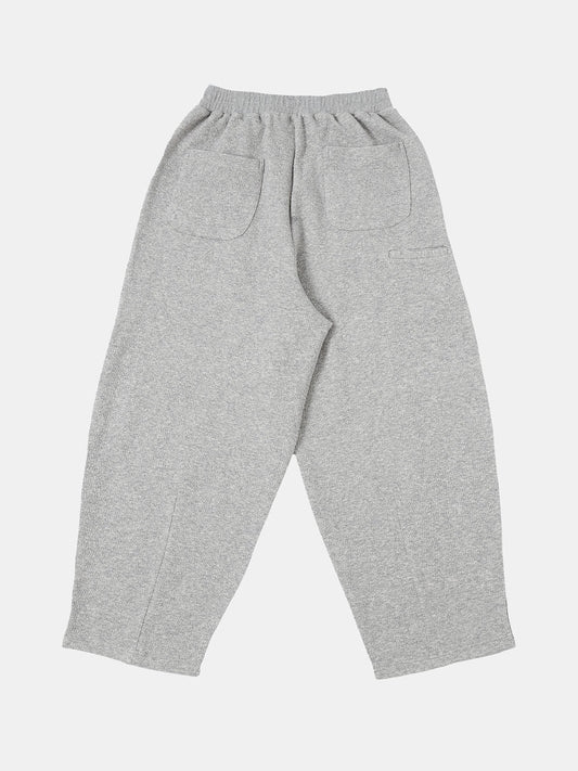 380 GSM COZY BAGGY BUBBLE 'FLOWER GRAY' STRAIGHT PANTS
