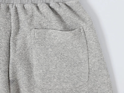 380 GSM COZY BAGGY BUBBLE 'FLOWER GRAY' STRAIGHT PANTS