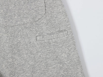 380 GSM COZY BAGGY BUBBLE 'FLOWER GRAY' STRAIGHT PANTS