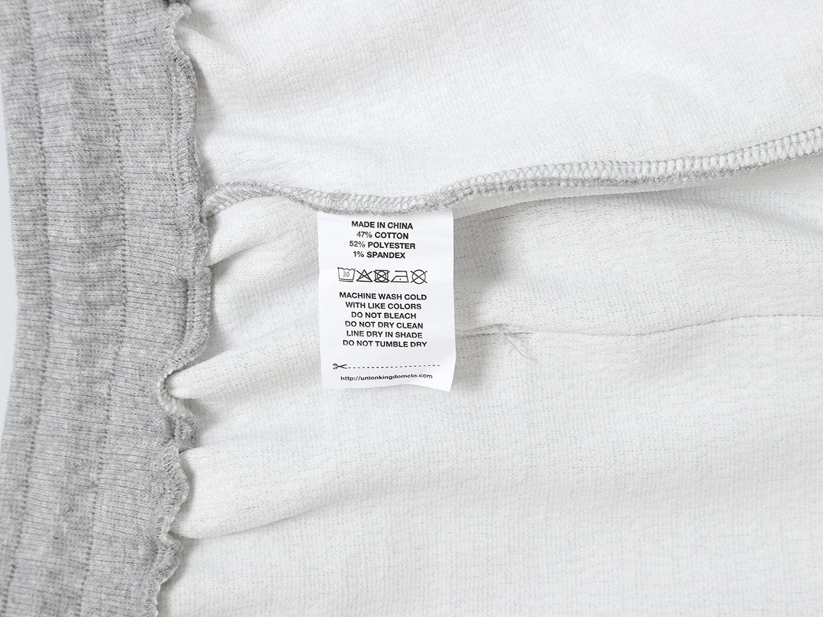 380 GSM COZY BAGGY BUBBLE 'FLOWER GRAY' STRAIGHT PANTS