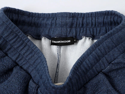 380 GSM COZY BAGGY BUBBLE 'DENIM BLUE'  STRAIGHT PANTS