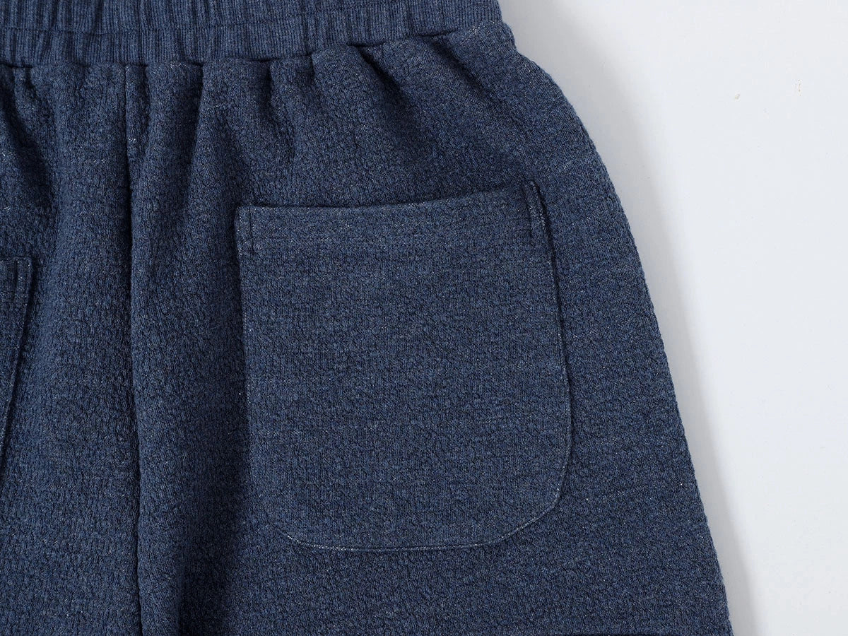 380 GSM COZY BAGGY BUBBLE 'DENIM BLUE'  STRAIGHT PANTS