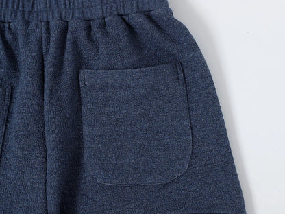 380 GSM COZY BAGGY BUBBLE 'DENIM BLUE'  STRAIGHT PANTS