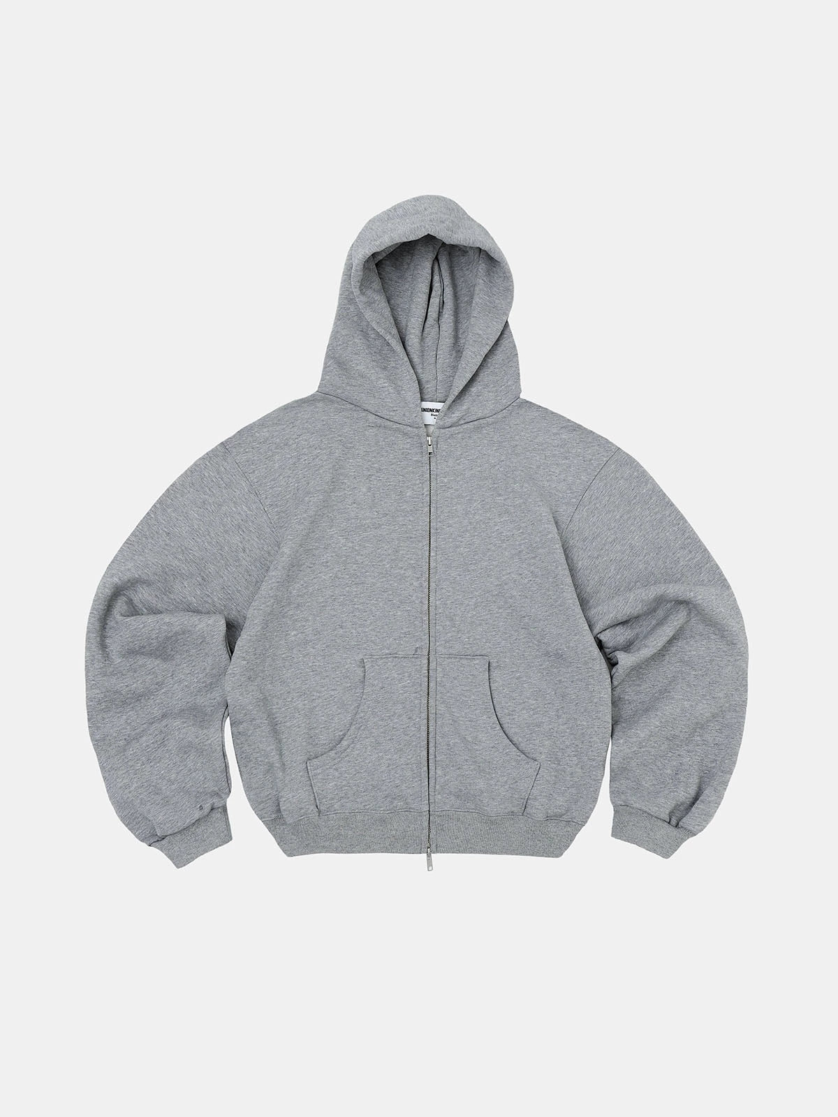 480 GSM  FLEECE CROPPED FIT 'FLOWER GRAY' ZIP-UP HOODIE