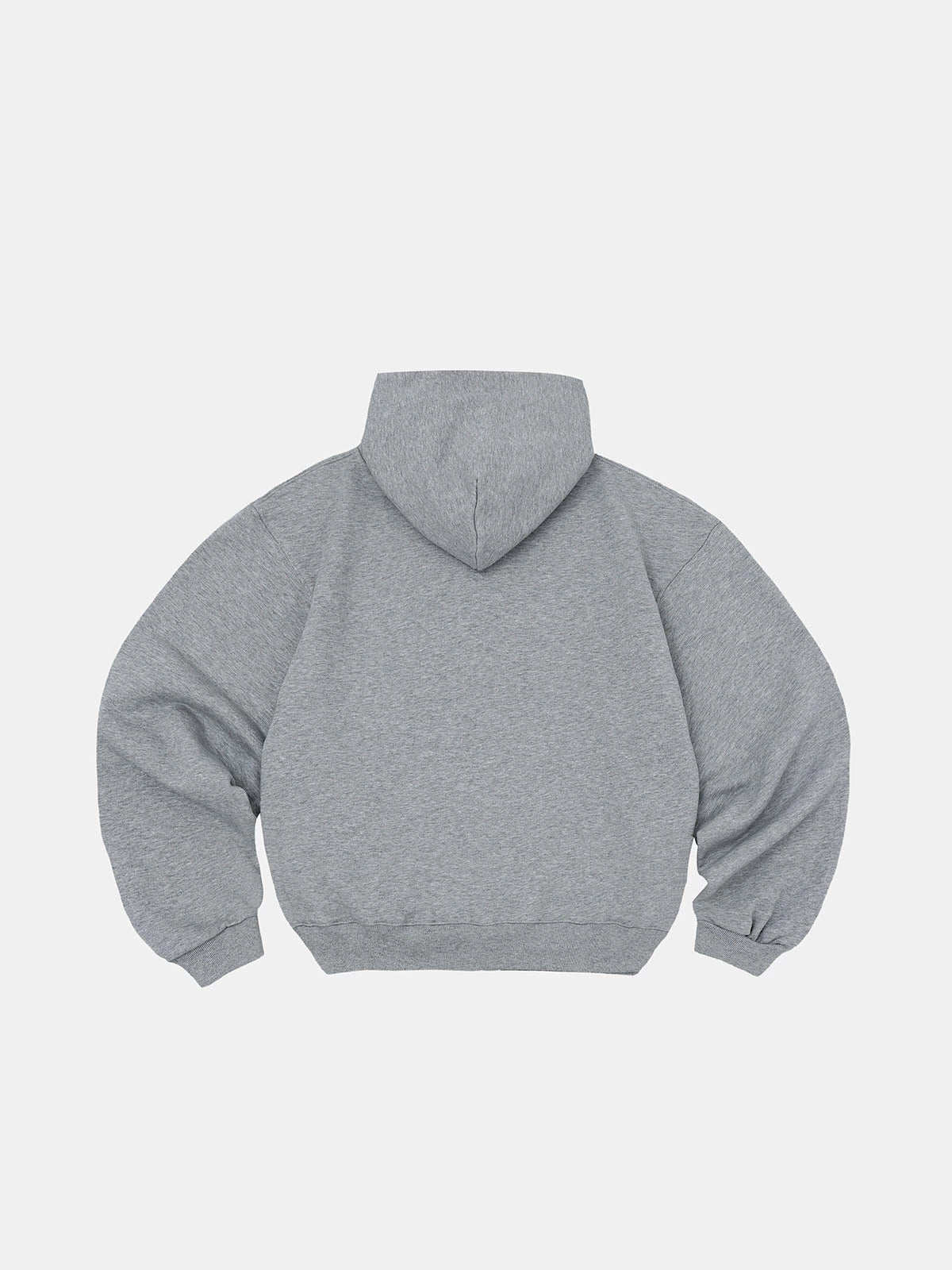 480 GSM  FLEECE CROPPED FIT 'FLOWER GRAY' ZIP-UP HOODIE