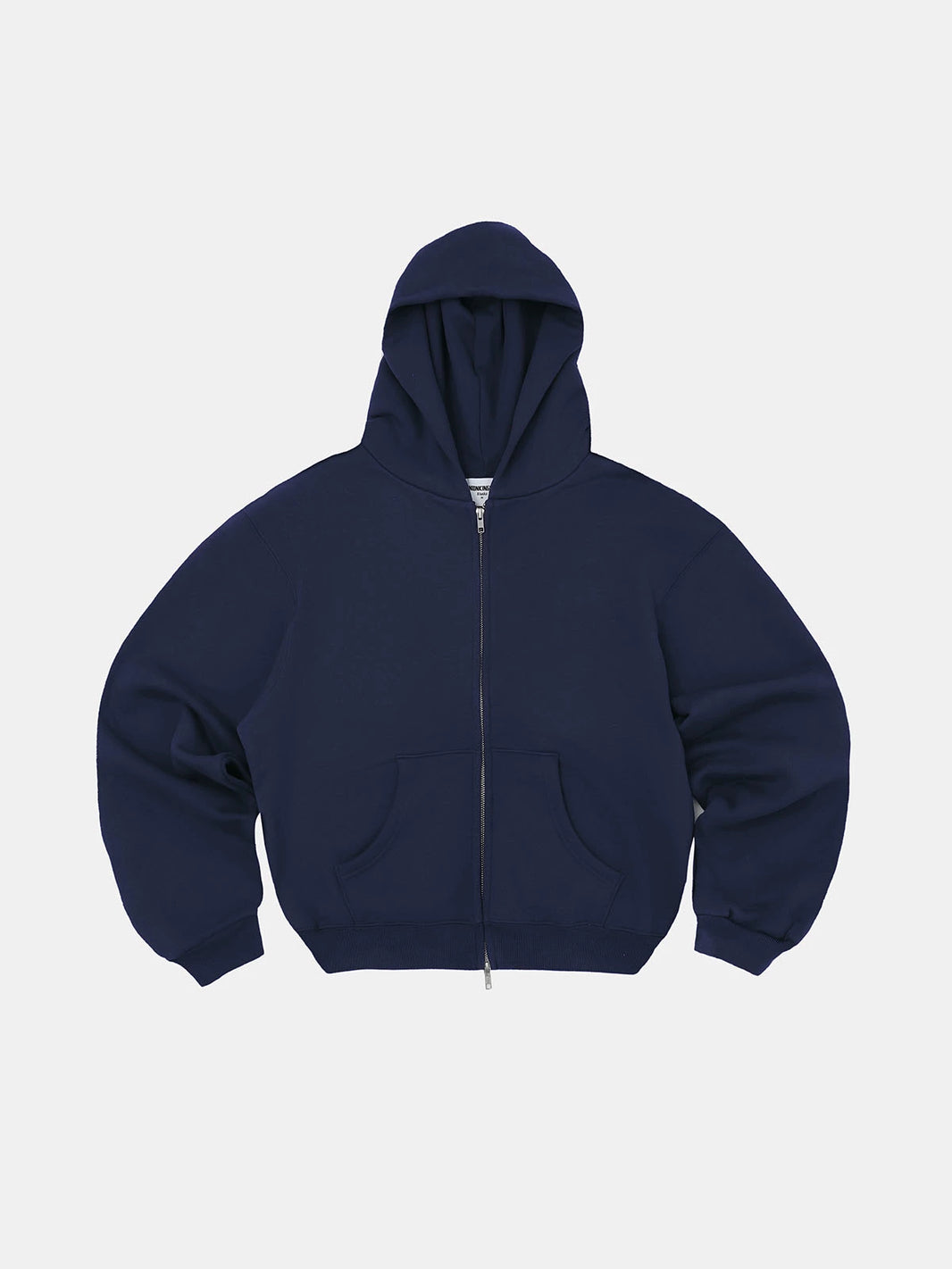 480 GSM  FLEECE CROPPED FIT 'NAVY BLUE' ZIP-UP HOODIE