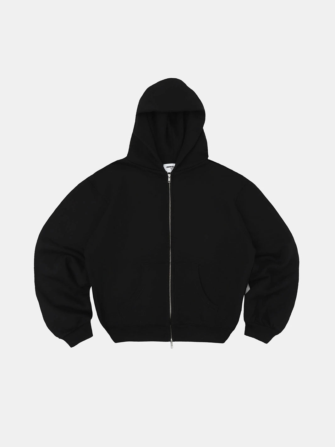 480 GSM  FLEECE CROPPED FIT 'BLACK' ZIP-UP HOODIE