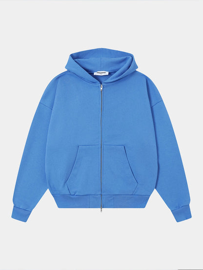 480 GSM BOX 'BRIGHT BLUE' ZIP-UP HOODIE