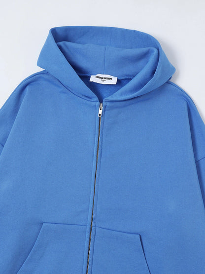 480 GSM BOX 'BRIGHT BLUE' ZIP-UP HOODIE