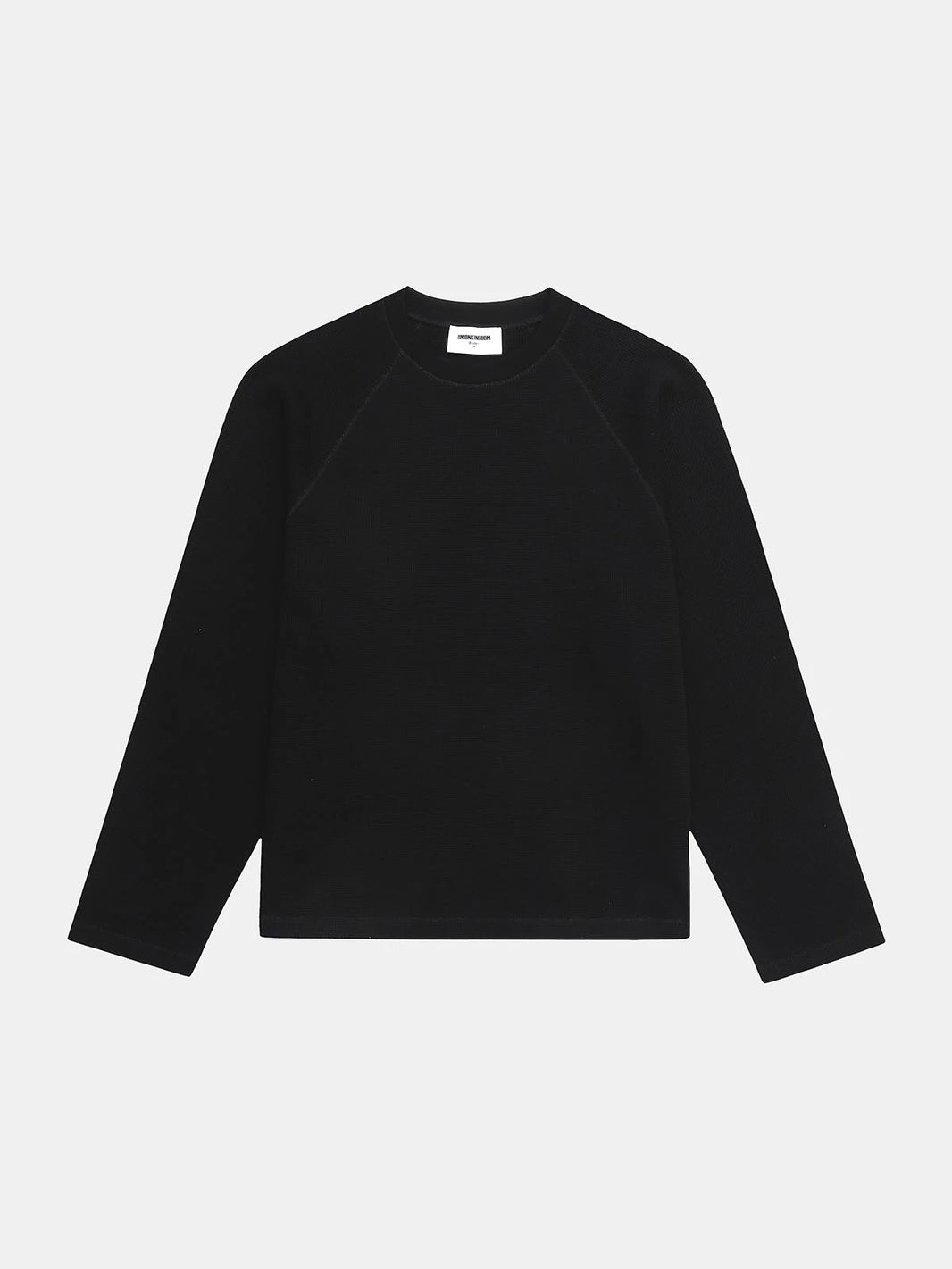 380 GSM WAFFLE WEAVE 'BLACK' LONG SLEEVE