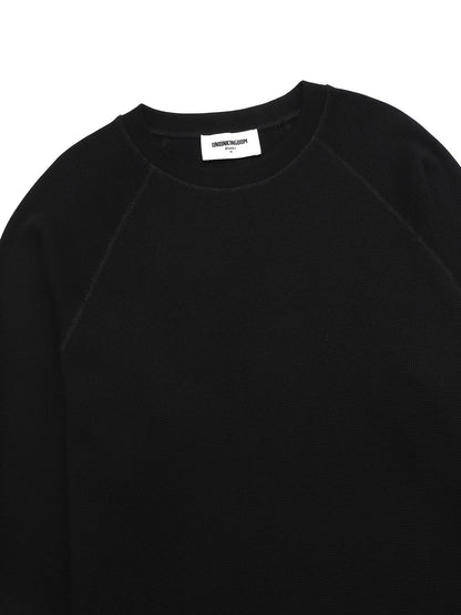 380 GSM WAFFLE WEAVE 'BLACK' LONG SLEEVE