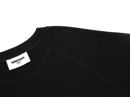 380 GSM WAFFLE WEAVE 'BLACK' LONG SLEEVE