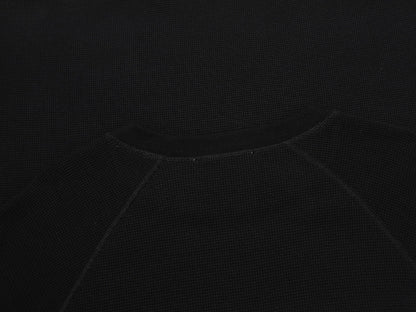 380 GSM WAFFLE WEAVE 'BLACK' LONG SLEEVE
