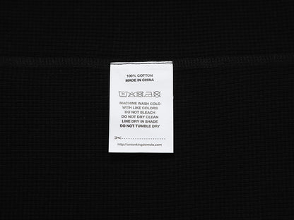 380 GSM WAFFLE WEAVE 'BLACK' LONG SLEEVE