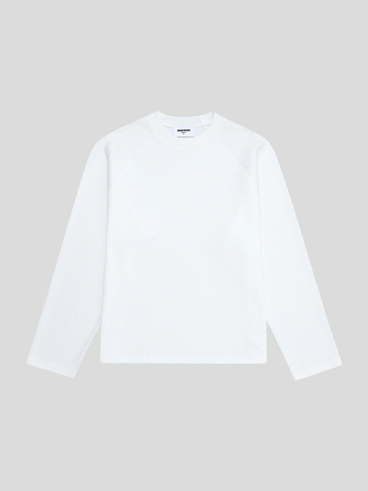 380 GSM WAFFLE WEAVE 'WHITE' LONG SLEEVE