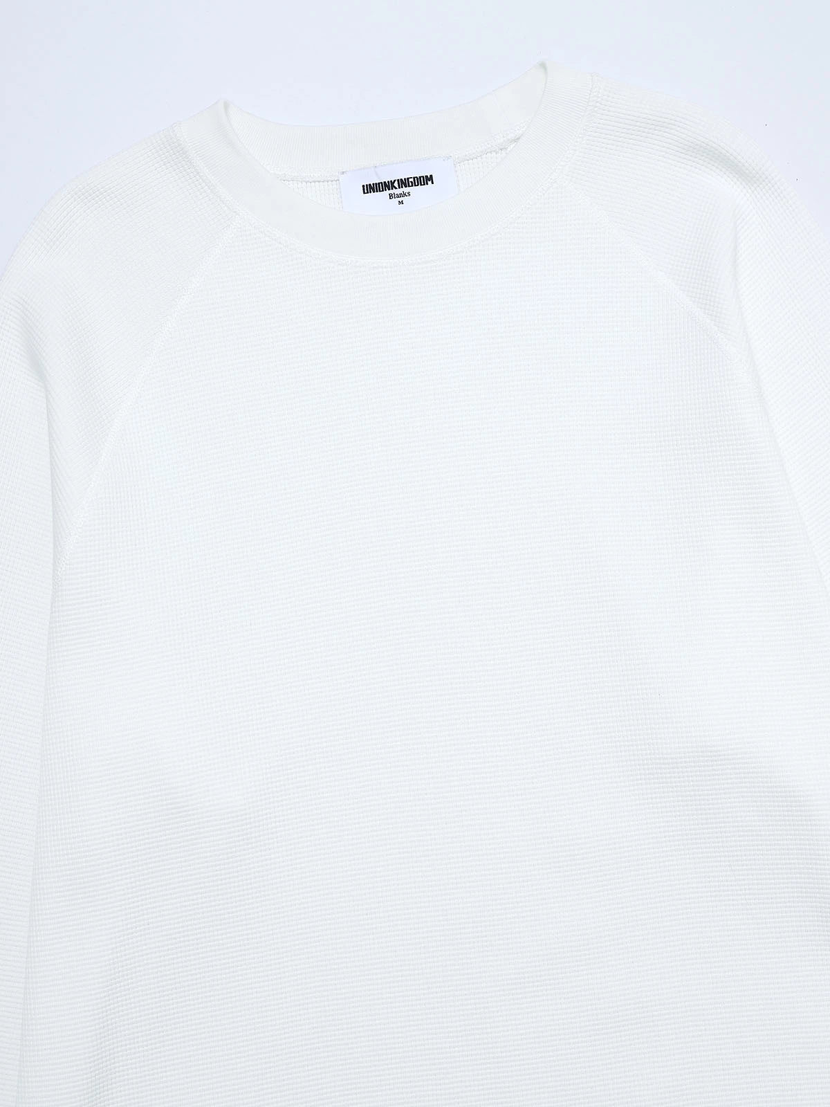 380 GSM WAFFLE WEAVE 'WHITE' LONG SLEEVE