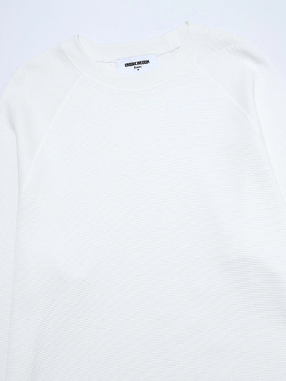 380 GSM WAFFLE WEAVE 'WHITE' LONG SLEEVE