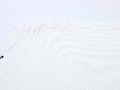 380 GSM WAFFLE WEAVE 'WHITE' LONG SLEEVE