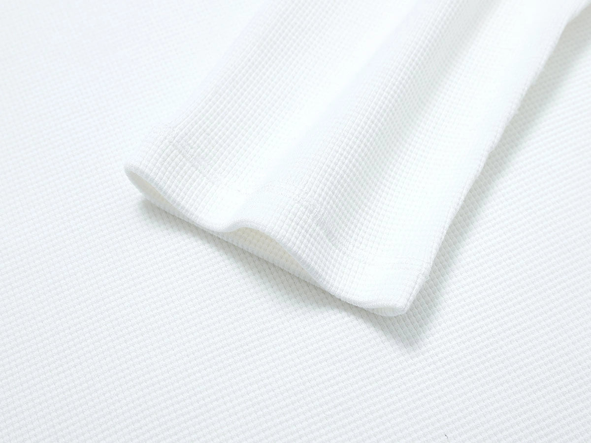 380 GSM WAFFLE WEAVE 'WHITE' LONG SLEEVE