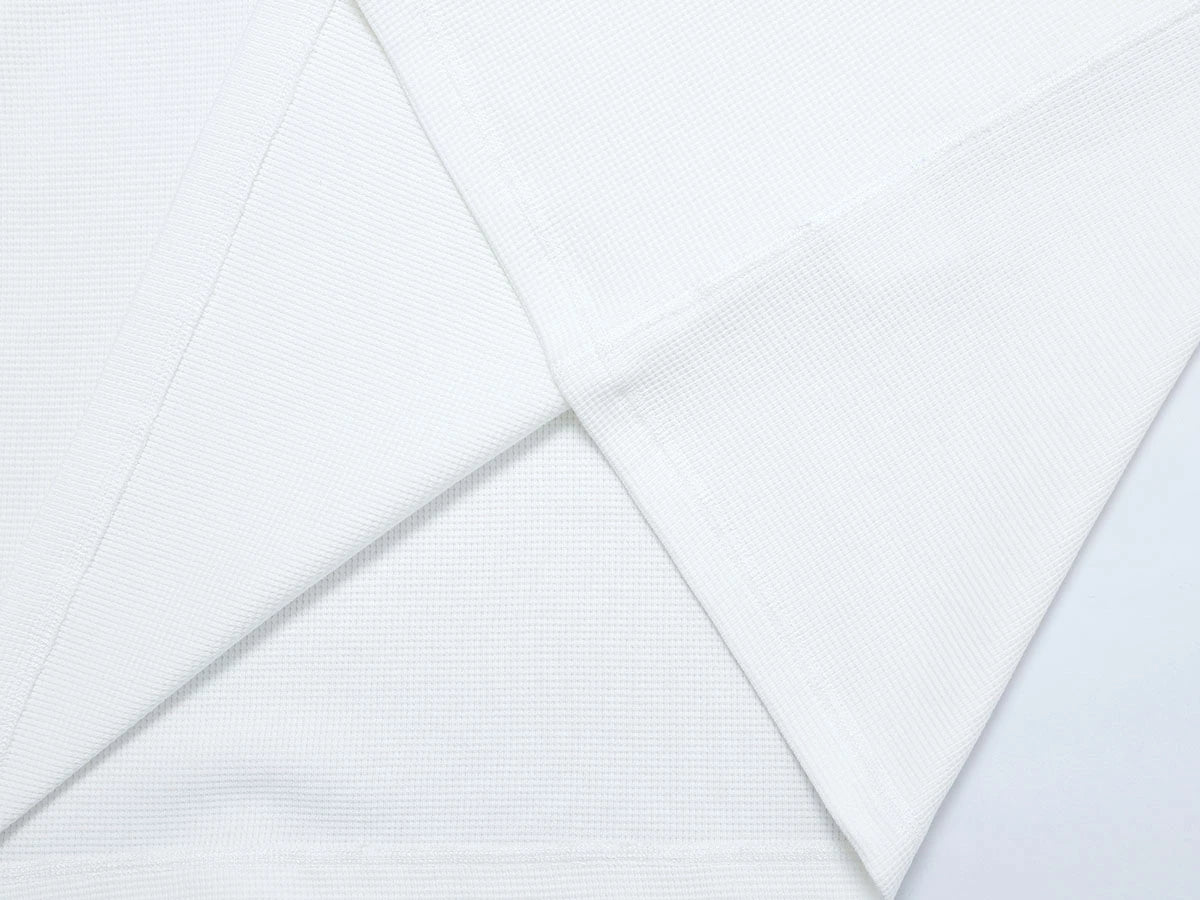 380 GSM WAFFLE WEAVE 'WHITE' LONG SLEEVE