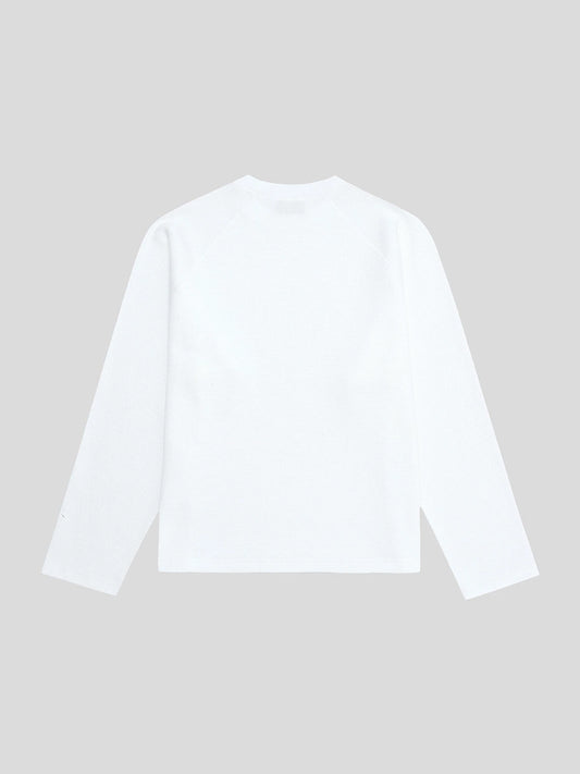380 GSM WAFFLE WEAVE 'WHITE' LONG SLEEVE