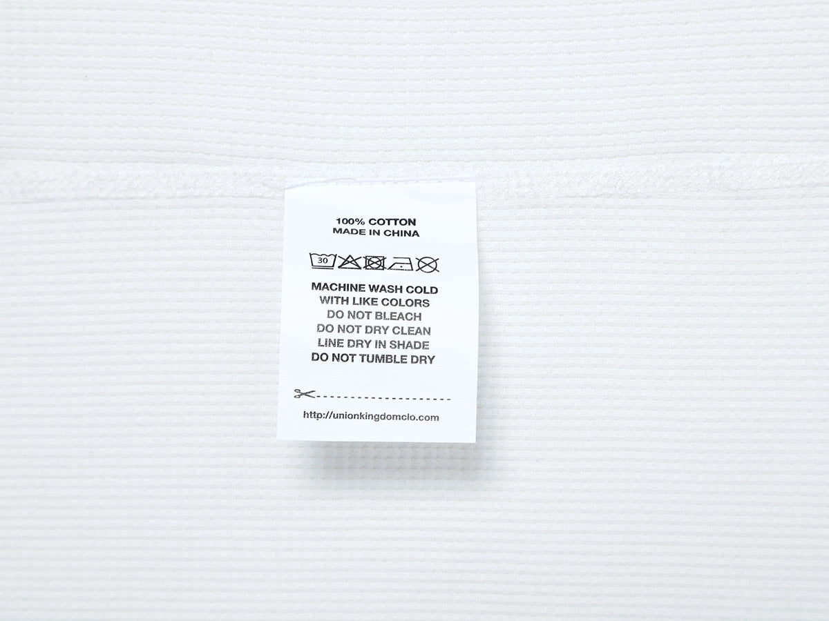 380 GSM WAFFLE WEAVE 'WHITE' LONG SLEEVE