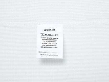 380 GSM WAFFLE WEAVE 'WHITE' LONG SLEEVE